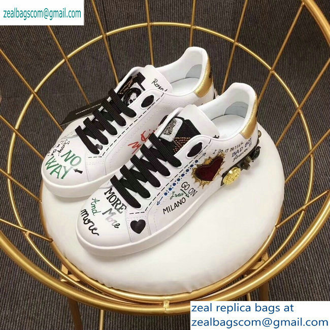 Dolce  &  Gabbana Embroidered Portofino Sneakers 07 2019